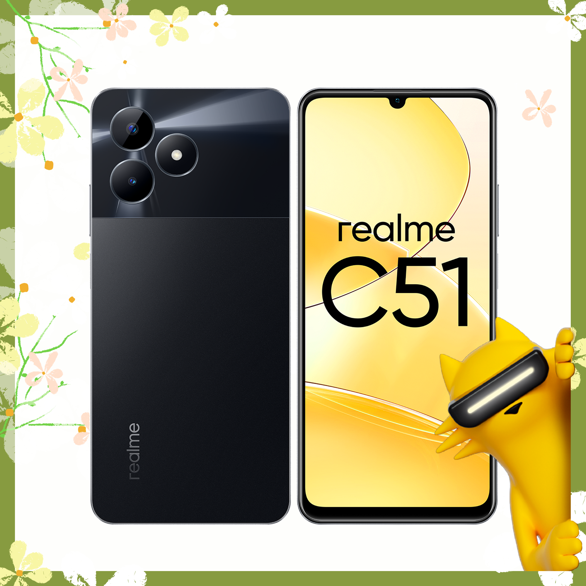 Смартфон realme C51 4/128 ГБ RMX3830, Черный