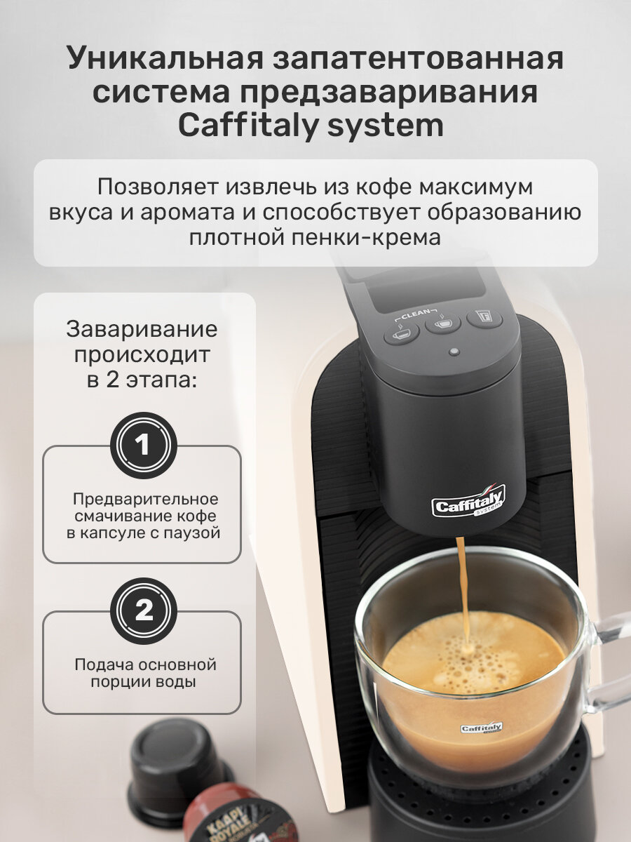 Кофемашина капсульная Caffitaly Volta S36 белая и 30 капсул кофе ассорти - фотография № 11