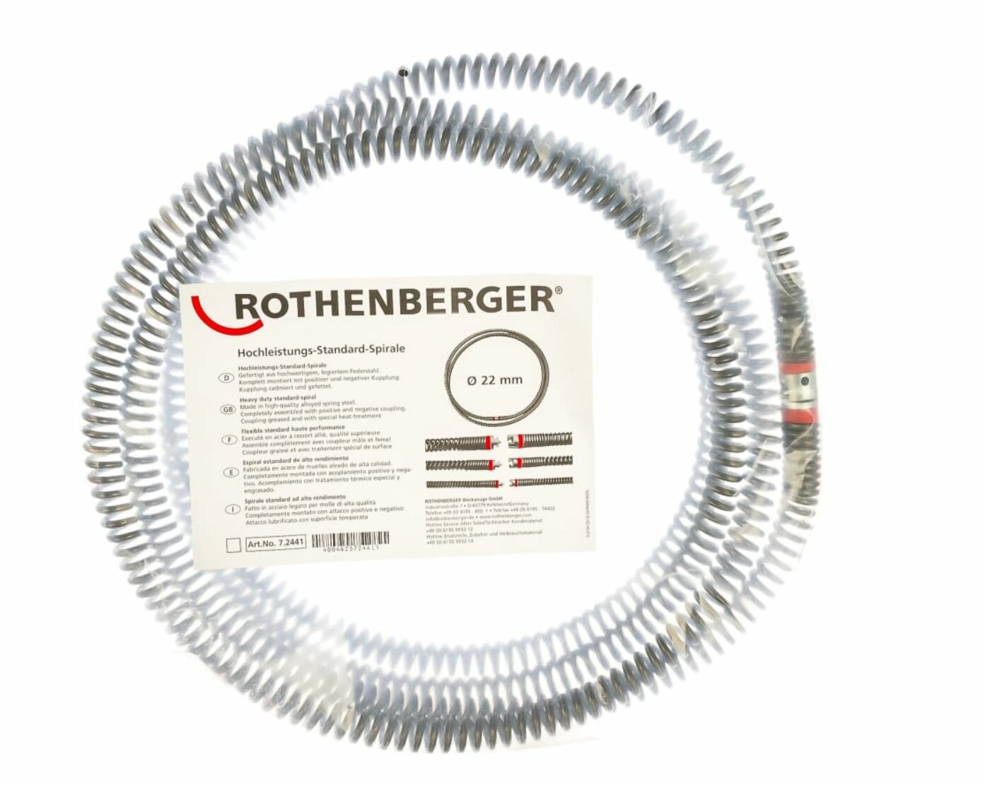 Спираль 22ммх4.5м для машин R600-R80 Rothenberger стандарт 72441