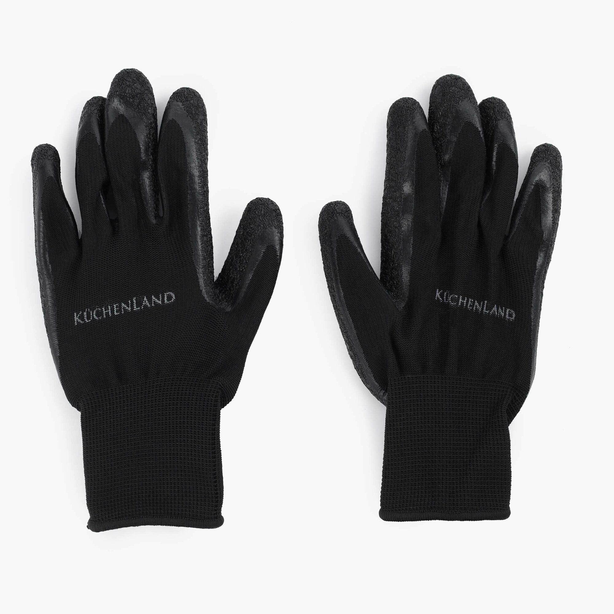 фото Перчатки садовые, р. М, нитрил/полиэстер, черные, Gardening