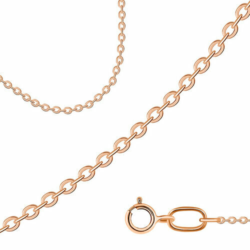 Цепь Московский цепевязальный завод, красное золото, 585 проба, длина 50 см, средний вес 2.75 г