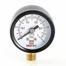 фото VALTEC Манометр Dy40 с нижним подключением 1/8' 0-10 бар VT. TM40. D.0