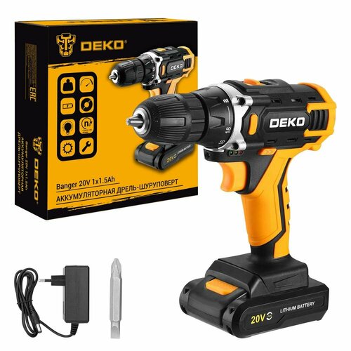Аккумуляторная дрель-шуруповерт DEKO Banger 20V 20В 1x15Ач 3778₽
