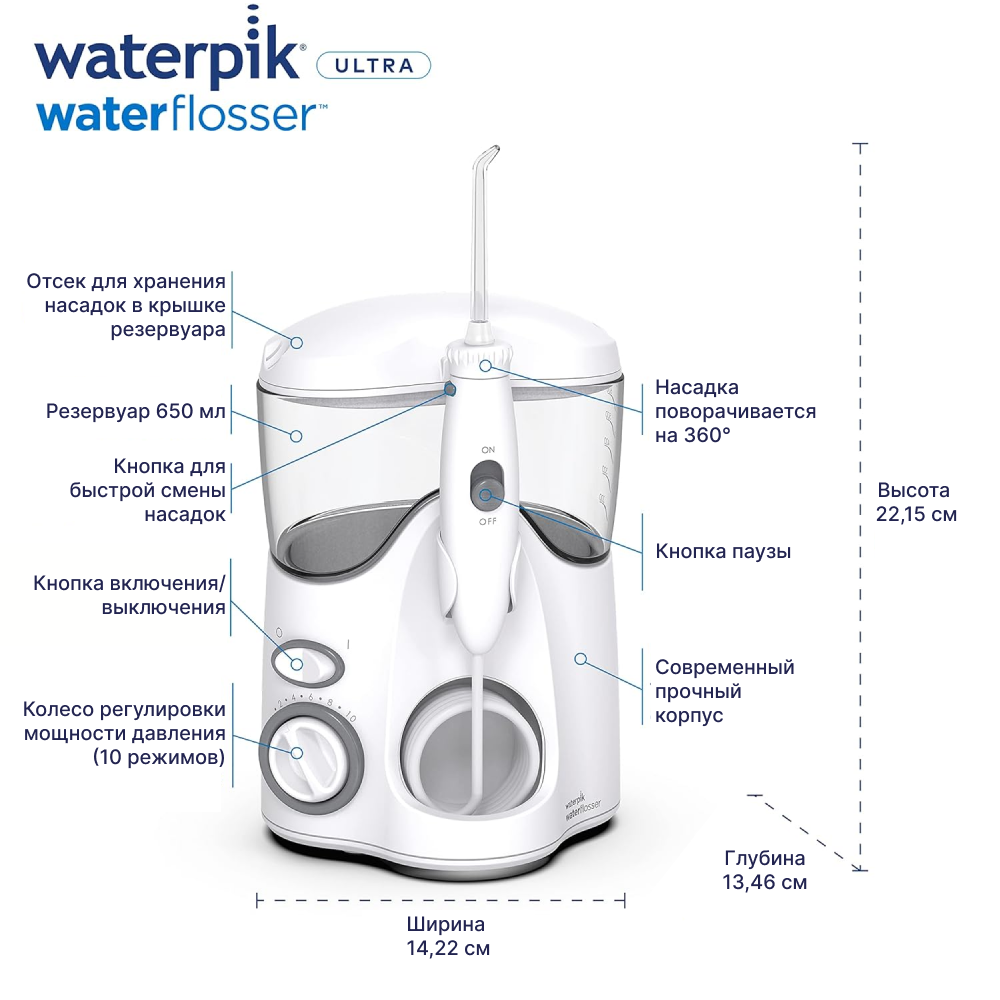 WaterPik WP-100 EU Ultra, белый