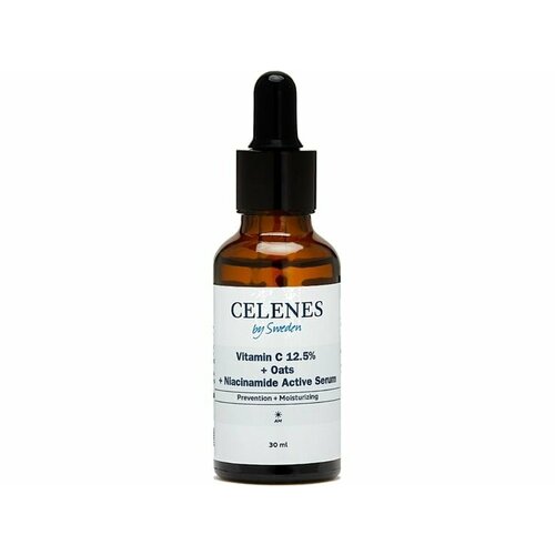 сыворотка для лица celenes vitamin c 12 5% oats niacinamide active serum 30 мл Сыворотка для лица Celenes Vitamin C 12.5% + Oats + Niacinamide Active Serum