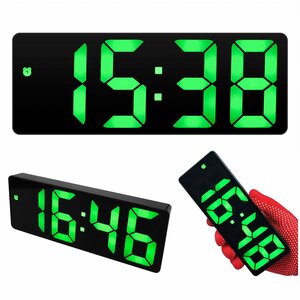 Часы электронные цифровые настольные с будильником, термометром и календарем (0712) Зеленая подсветка