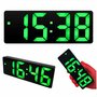 Часы электронные цифровые настольные с будильником, термометром и календарем (0712) зелёная подсветка (чёрный корпус)