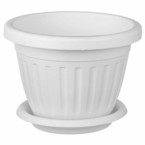 Горшок с поддоном 26 литра d20 см белый 218₽