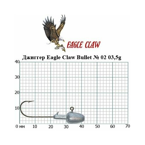 джиггер для рыбалки eagle claw teardrop 02 01 8g упк 25шт Джиггер для рыбалки Eagle Claw Bullet № 02 03,5g, (упк. 25шт.)