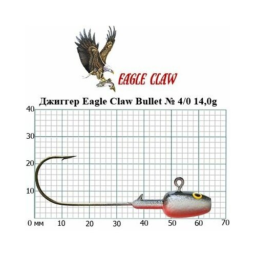 Джиггер для рыбалки Eagle Claw Bullet № 4/0 14,0g цвет 02, (упк. 10шт.)