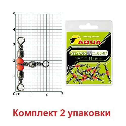 vertlyug aqua troynoy sy 1706 0810 8 sht Вертлюг тройной для рыбалки AQUA SY-1706 №05*07 (2 упк. по 8 шт.)