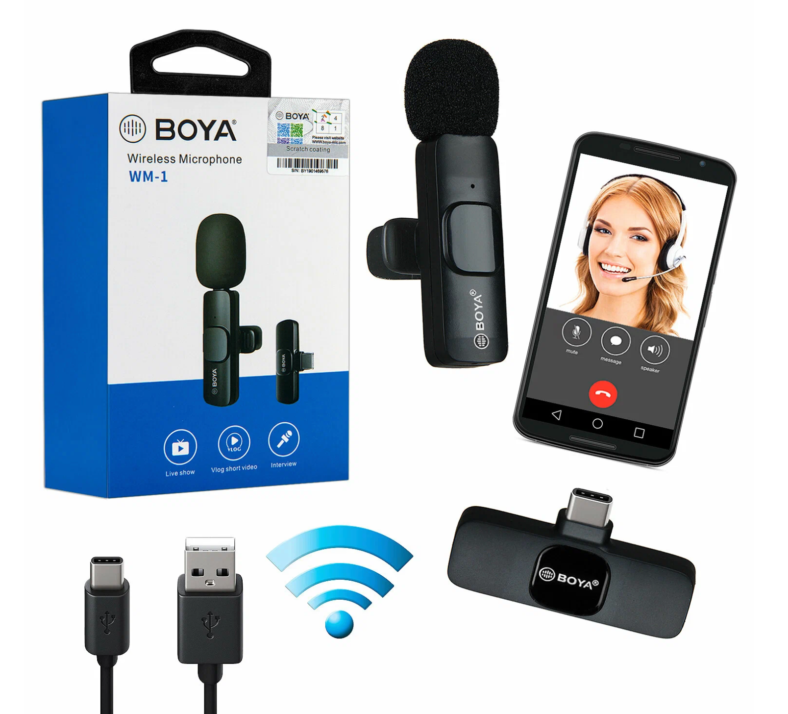 Микрофон беспроводной петличный Wireless Microphone K8 Type-C петличка черный