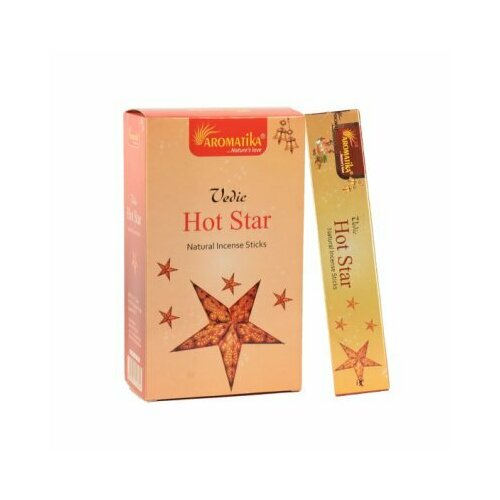 Vedic HOT STAR Natural Incense Sticks, Aromatika (горячая звезда натуральные ароматические палочки, Ароматика), 15 г.