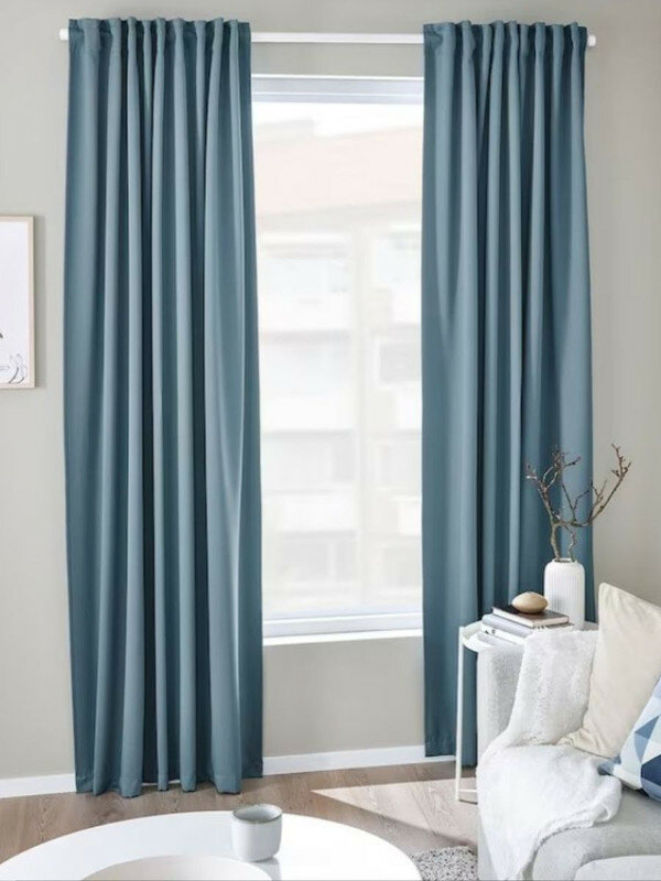 Картинки Гардины, блокирующие свет, затемняющие шторы, голубой майгулл икеа