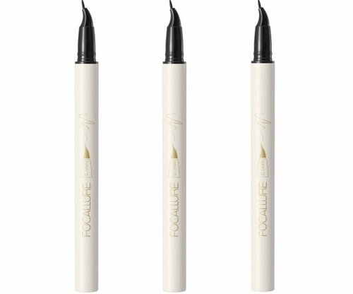 Подводка для век Focallure Lasting Waterproof Liquid Eyeliner, с изогнутым аппликатором, тон C02, 0,6 г, 3 шт.