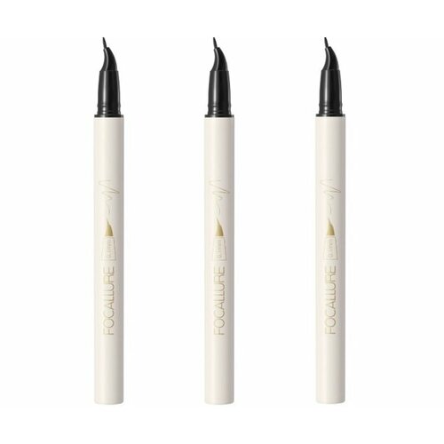 Подводка для век Focallure Lasting Waterproof Liquid Eyeliner, с изогнутым аппликатором, тон C02, 0,6 г, 3 шт.