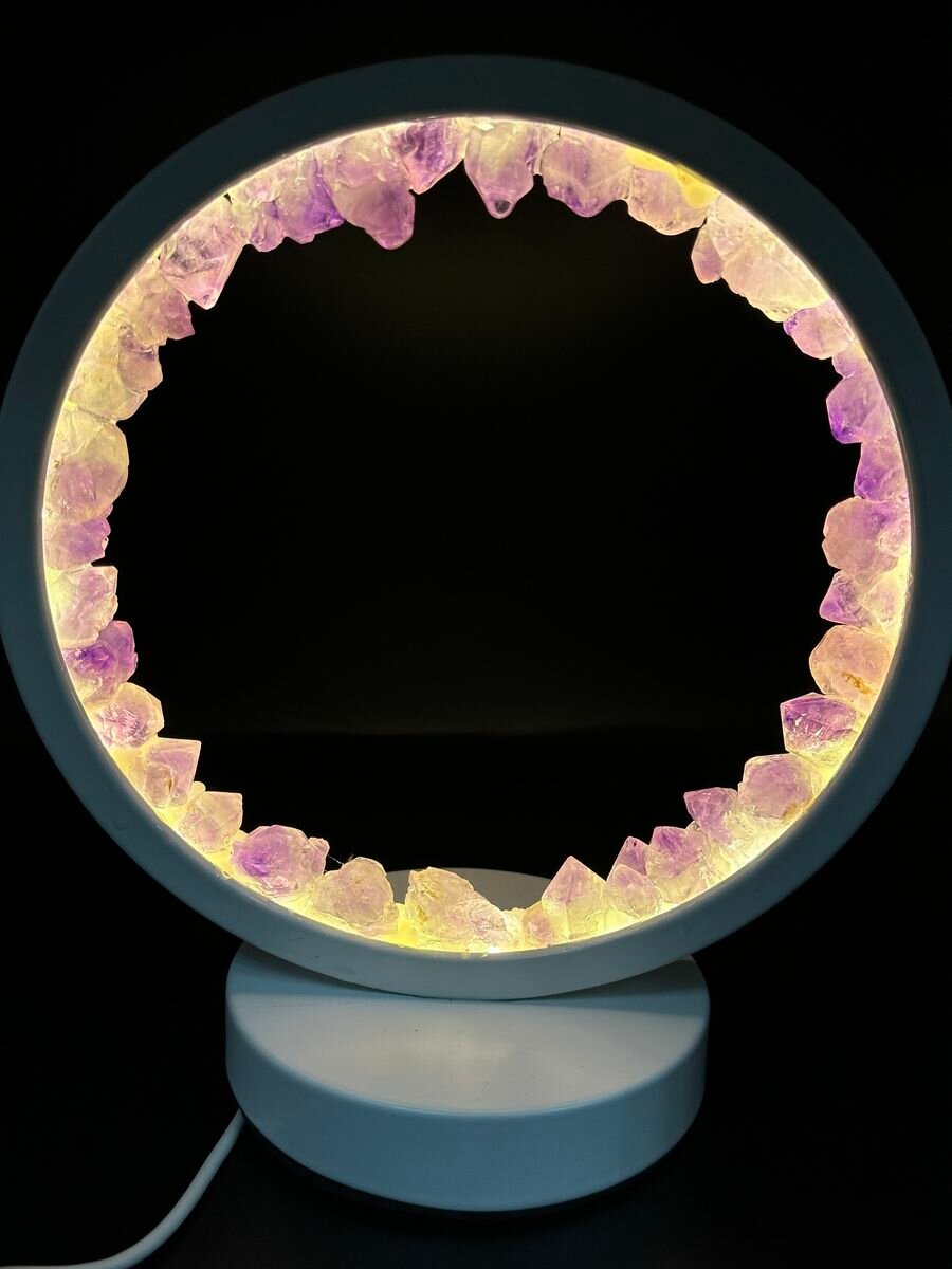 фото Светильник ночник из натурального камня, цитрин