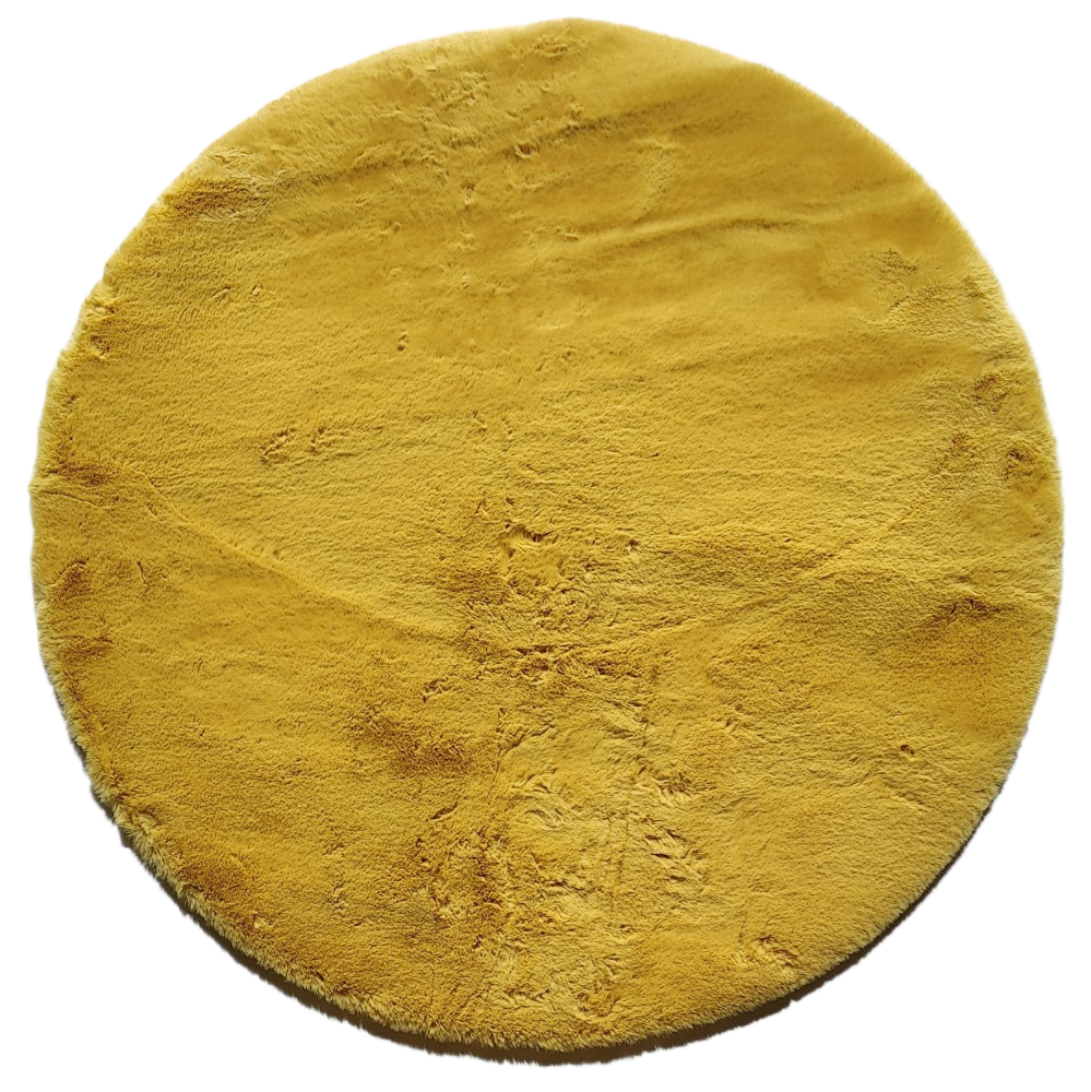 Коврик из высокоплотного меха круглый "REX желтый" 160х160 см
