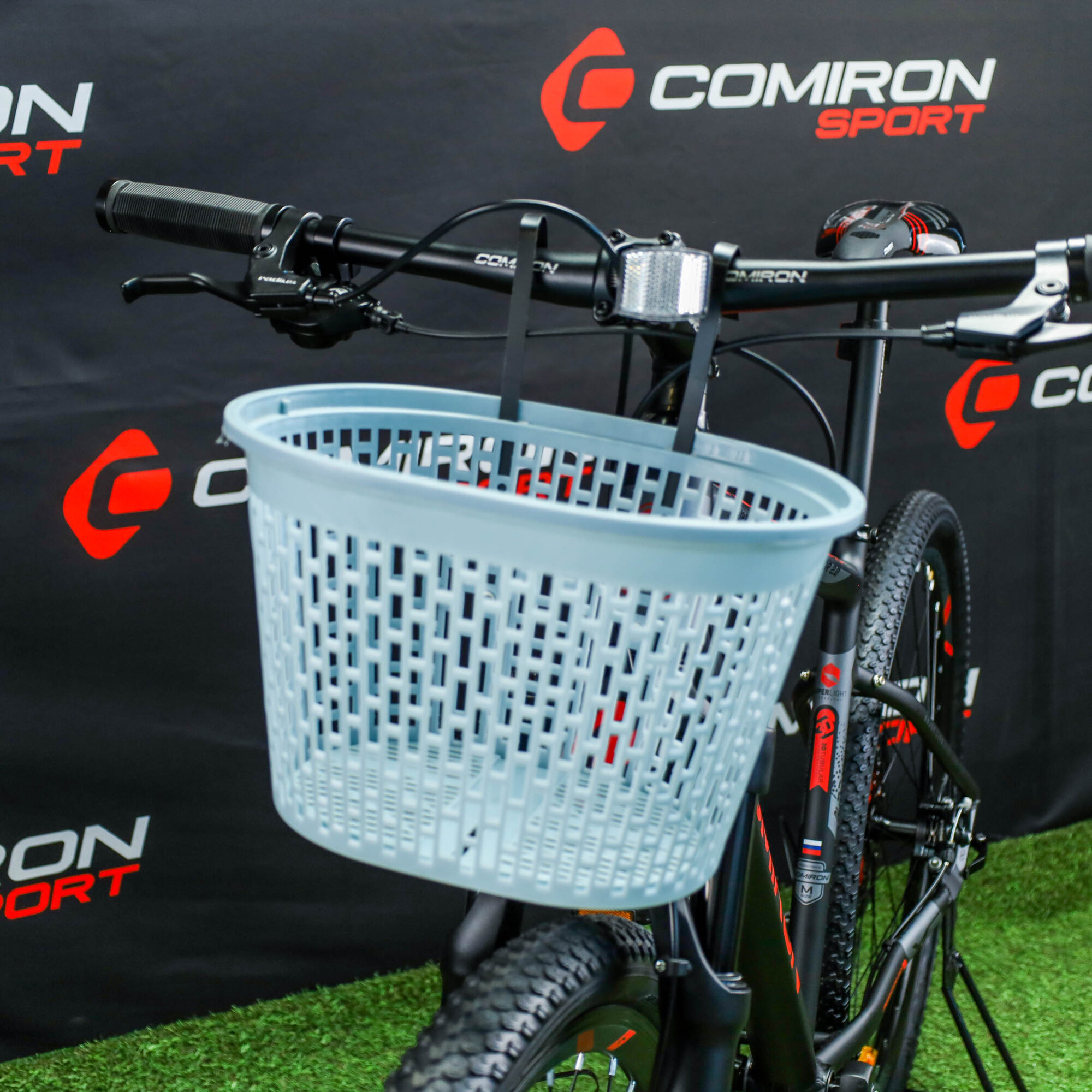 фото Корзина для велосипеда пластиковая 30,5х20,5 см / серая