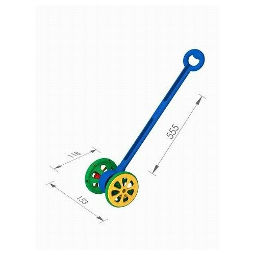 Каталка Весёлые колёсики с шариками (сине-зелёная) 760/1 (Нордпласт) детская каталка нордпласт с ручкой