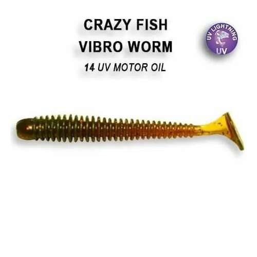 Силиконовые приманки Crazy Fish Vibro worm 2" 3-50-14-6, кальмар, 8 шт.