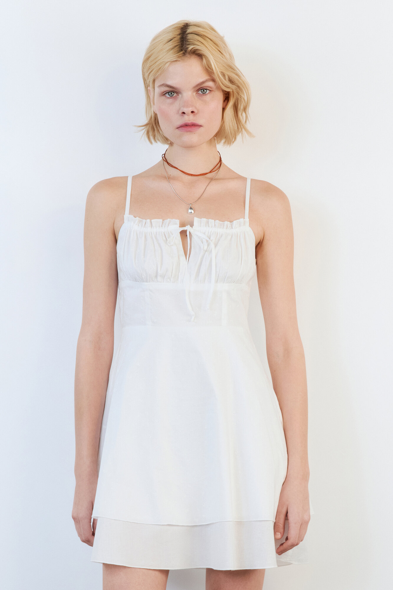 Платье Befree Basic, размер L, белый/принт — фото 1