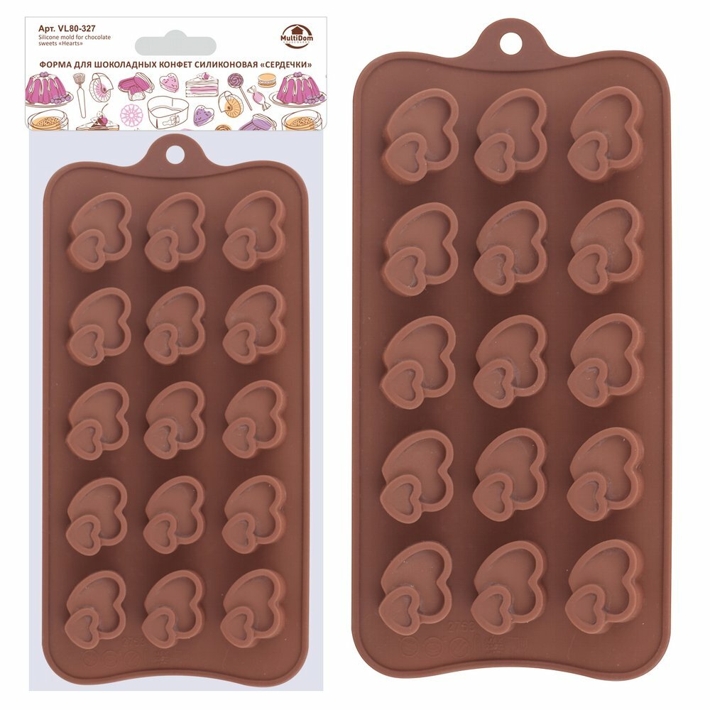 Форма для шоколадных конфет силиконовая "Сердечки".