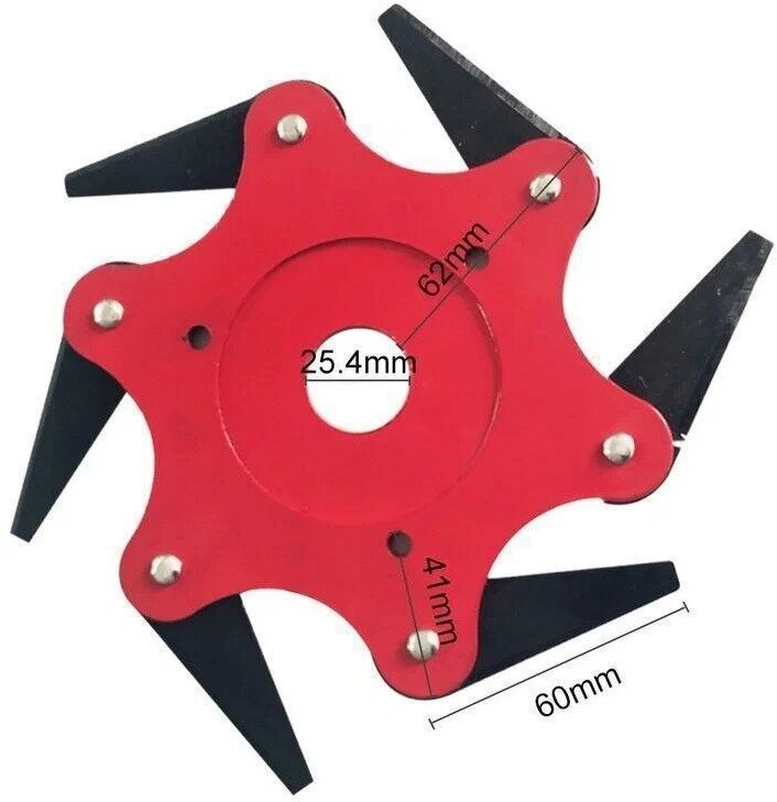 Диск-фреза с плавающими лезвиями (6 лезвий) для мотокосы, Насадка на триммер для кошения травы и кустов