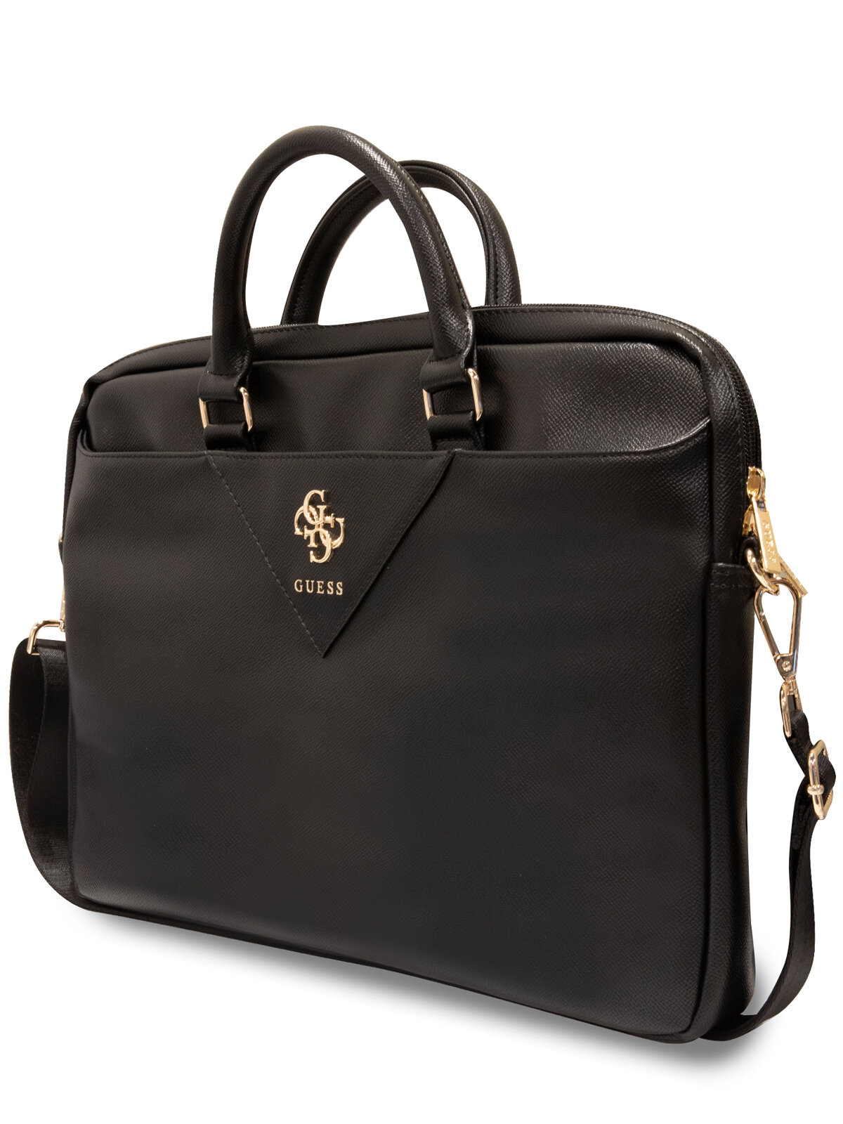 Guess для ноутбуков 15"/16" сумка PU Grained leather Bag 4G metal logo with Zipper Black