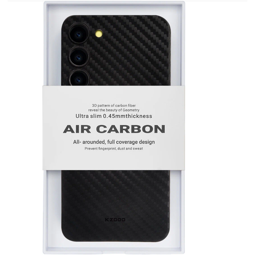 Ультратонкий чехол для Samsung Galaxy S24 Plus KZDOO (K-DOO) Air Carbon , чёрный супертонкий чехол для Самсунг S24 +