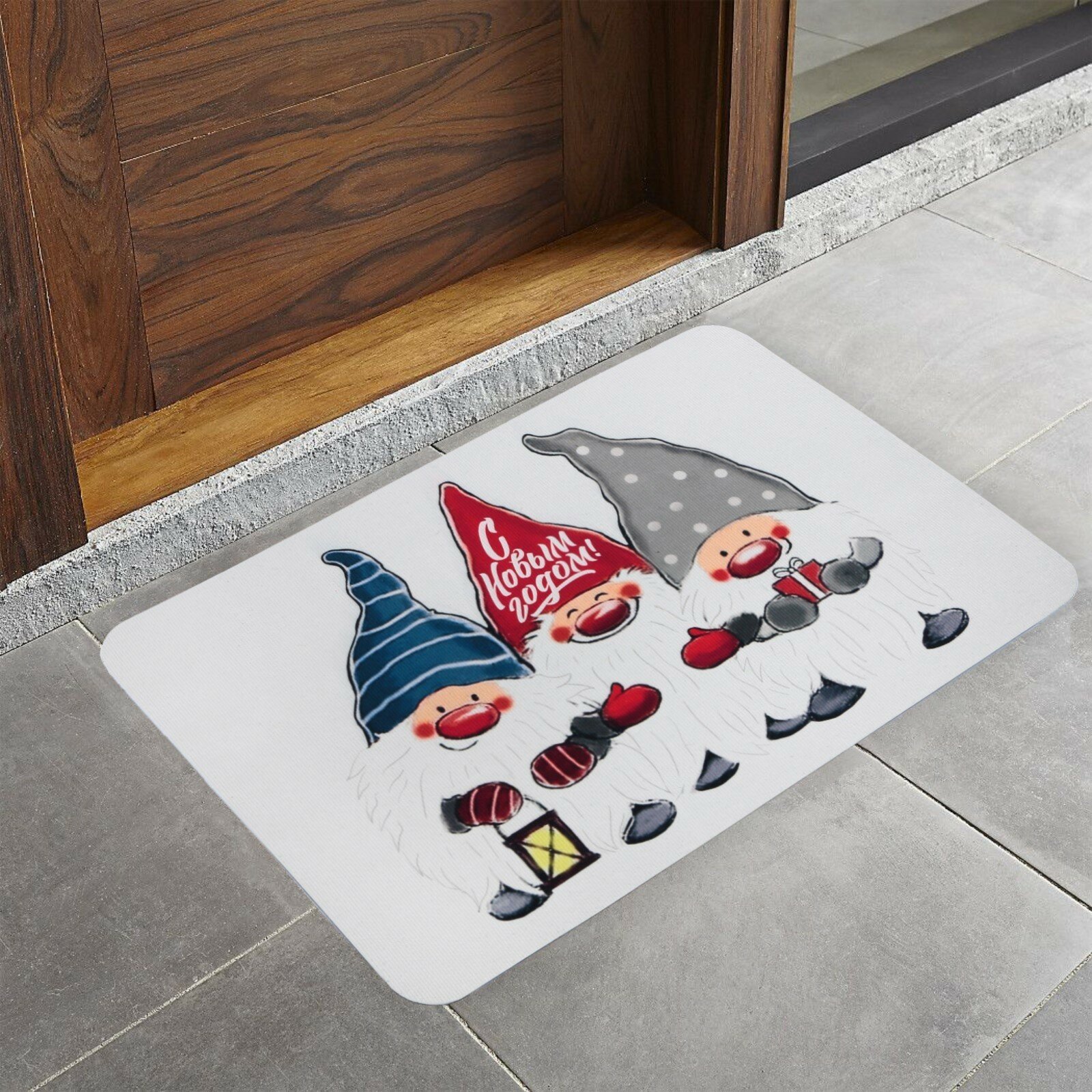фото Коврик придверный новогодний «С Новым Годом!», на Новый год, 40 х 60 см