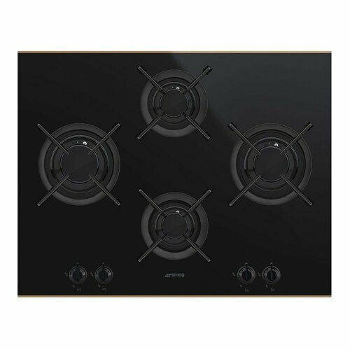 Газовая варочная панель 65 cм Smeg Dolce Stil Novo PV664LCNR черная 17999000₽