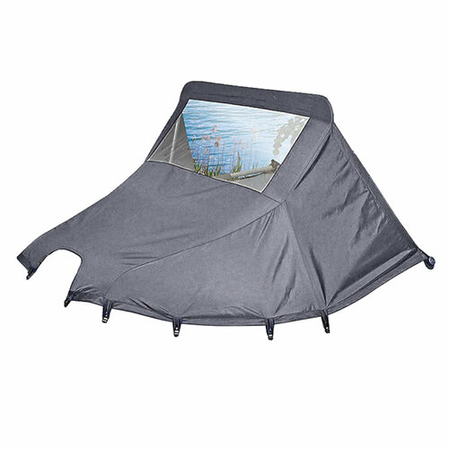 Носовой тент на лодку 300-340 серый 14 ходовой резинки - грибки 7531₽