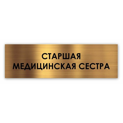 cтаршая медицинская сестра табличка на дверь standart 250 75 1 5 мм серебро Старшая медицинская сестра табличка на дверь Standart 250*75*1,5 мм. Золото