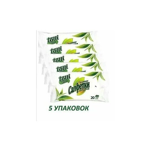 Влажные салфетки Tolli с ароматом зеленого чая