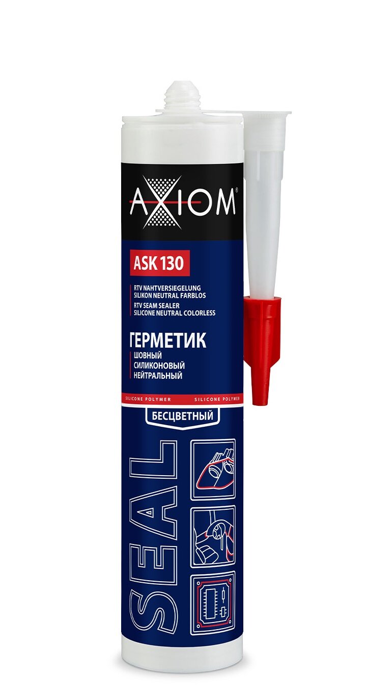 Герметик шовный силиконовый нейтральный бесцветный RTV AXIOM ASK130 280мл