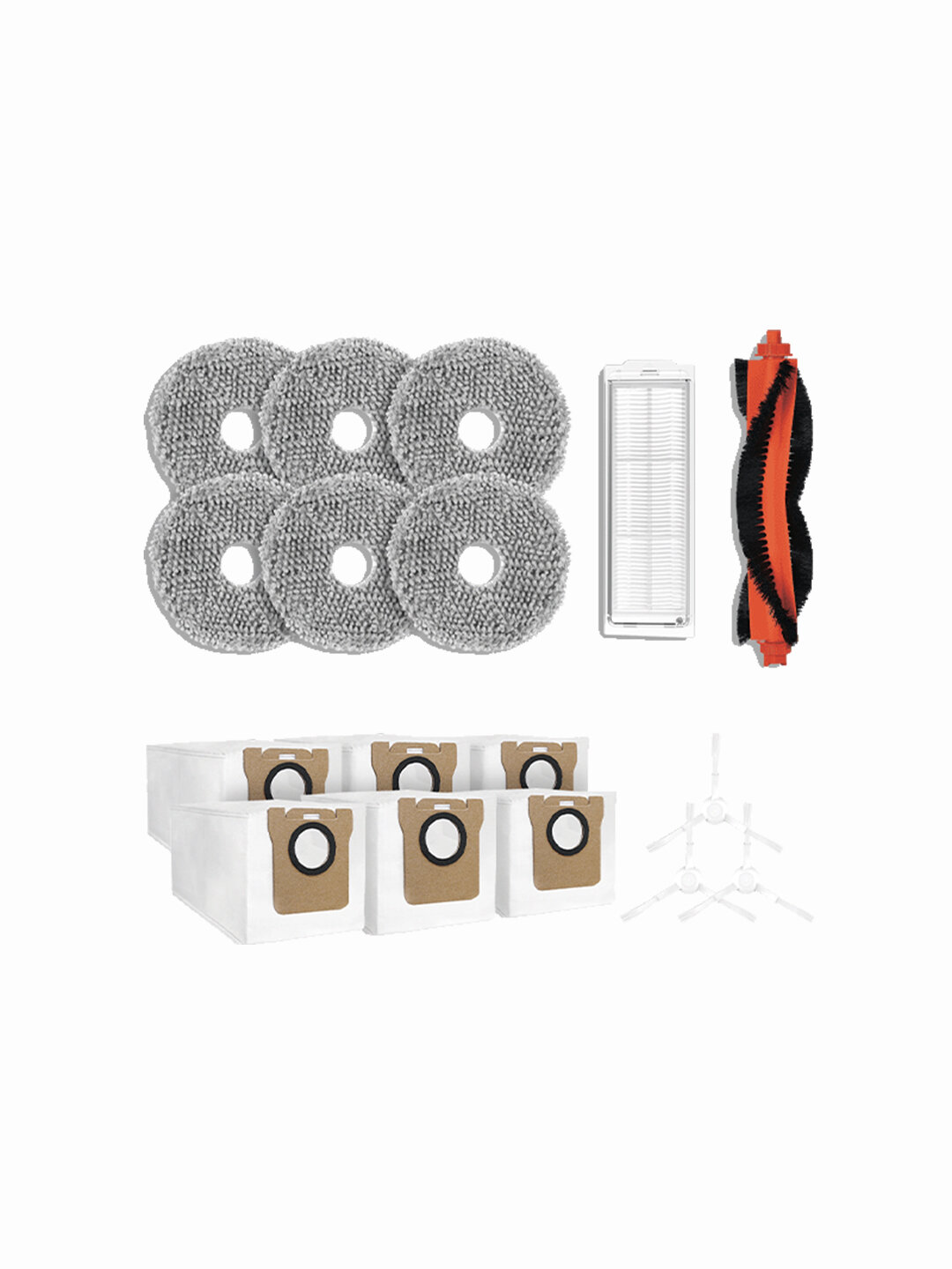 Набор аксессуаров для пылесоса Xiaomi Mijia Vacuum and Mop Robot M30 Pro Accessories Set (C107-PJB) (6 пылесборников, 6 мопов, 3 боковые щетки, основная щетка, фильтр)