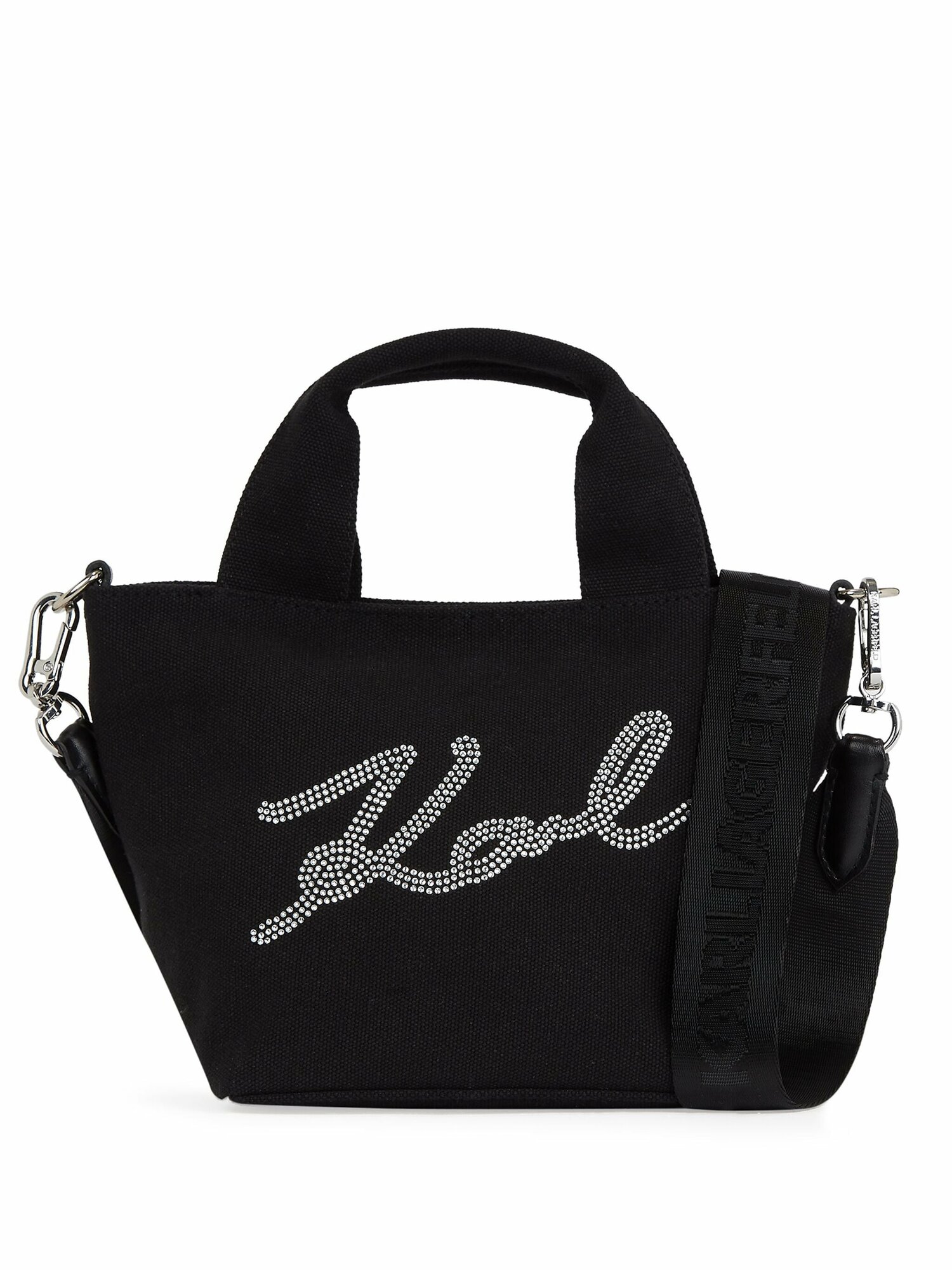 фото Маленькая сумка-тоут Signature со стразами