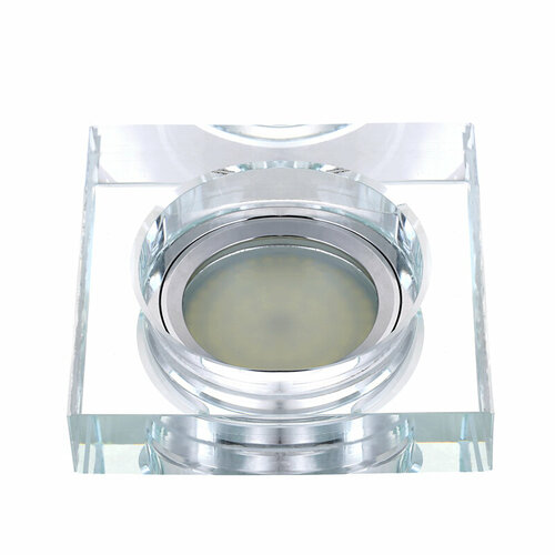 LBT Светильник Точечный ДекорСтекло MR16 1х50Вт GU5.3 Серебро 90х90х20мм IP20