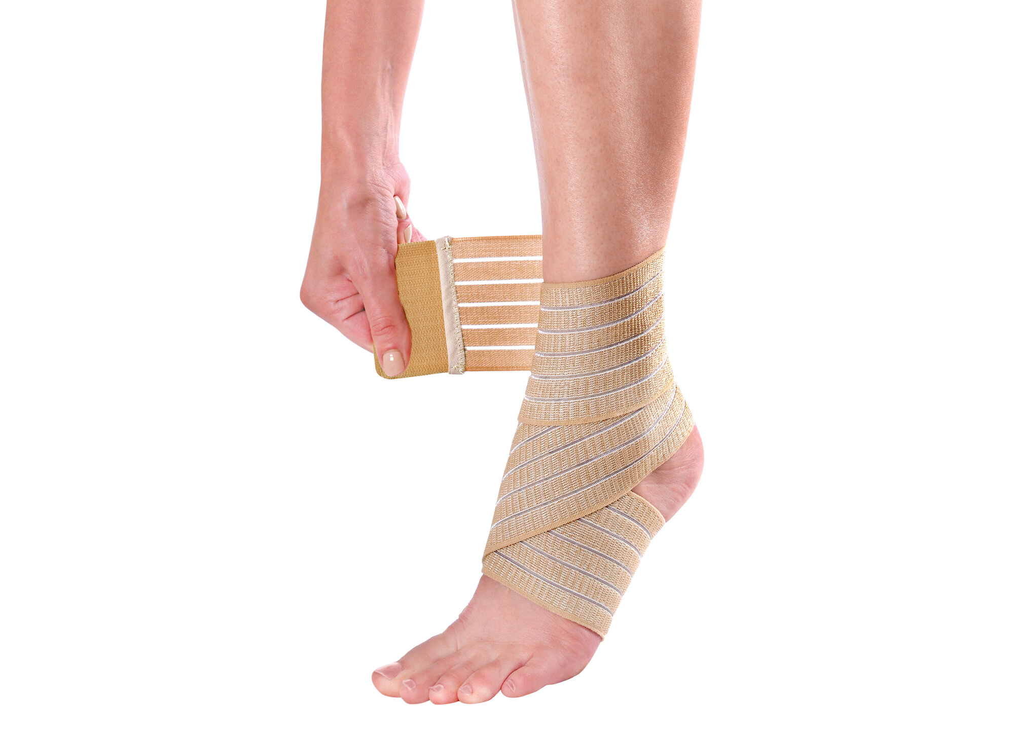 Компрессионный эластичный бинт для голеностопного сустава с застежкой-липучкой Ankle Wrap Pharmacels
