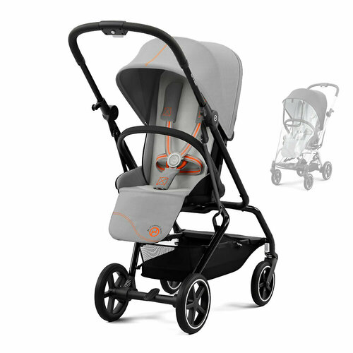 Прогулочная коляска Cybex Eezy S Twist+2, цвет Lava Grey BLK RC коляска прогулочная cybex eezy s twist 2 slv lava grey с дождевиком и бампером