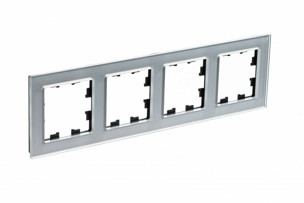 AtlasDesign Nature Стекло алюминий Рамка 4-ая, Systeme Electric, ATN320304