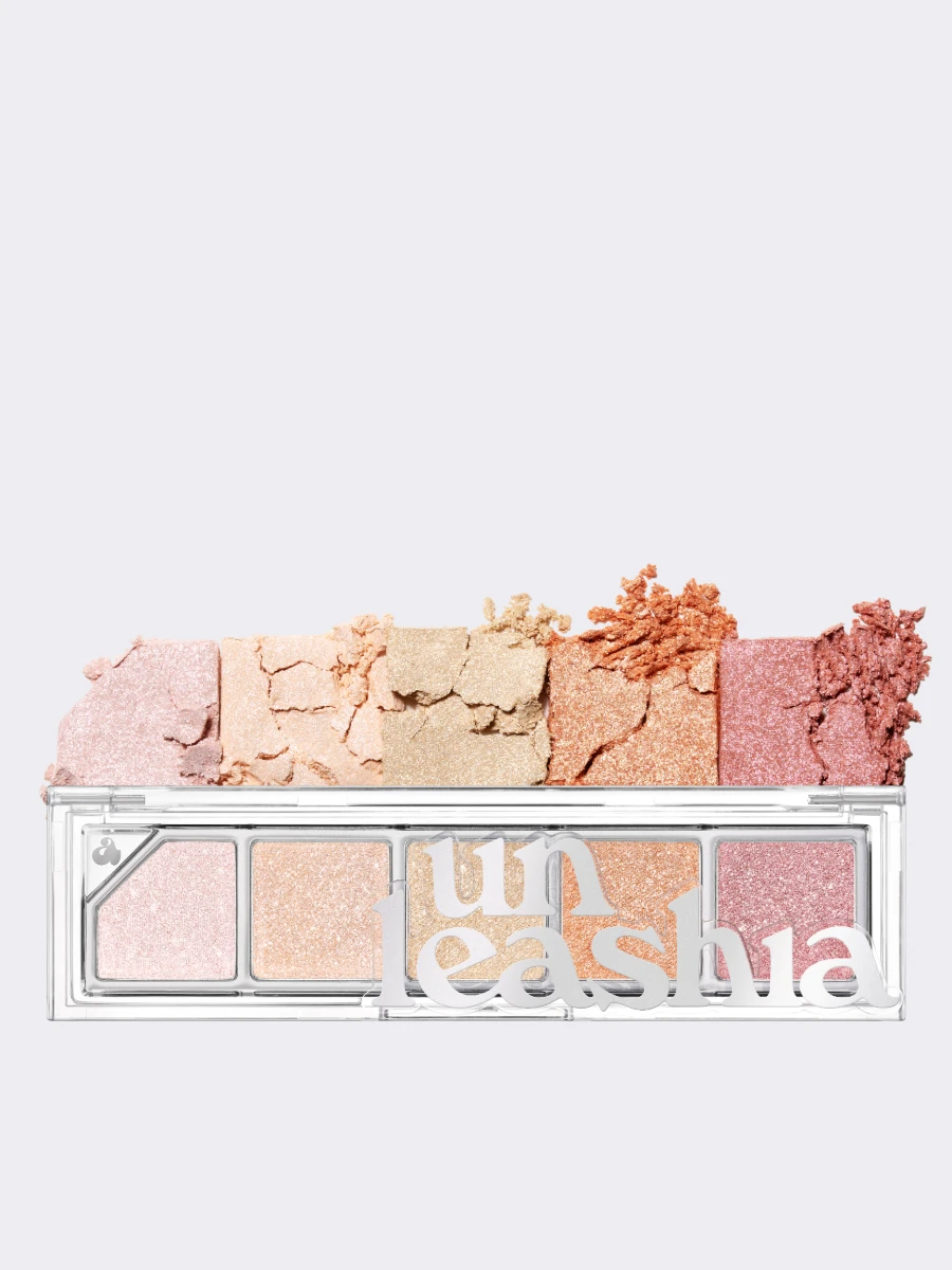 Палетка цветных хайлайтеров UNLEASHIA Mood Shower Face Palette NO.100 Ballerina Shower