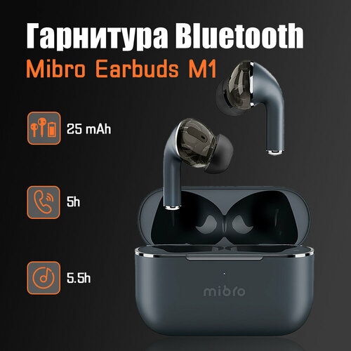 Mibro M1 Беспроводные наушники Регулируемая громкость снижение шума Bluetooth-гарнитура blue 1939₽