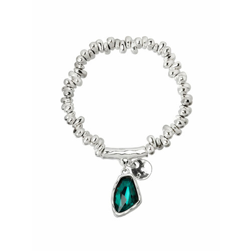 Плетеный браслет LUMINORA, акрил, размер 20 см, размер one size, серебро