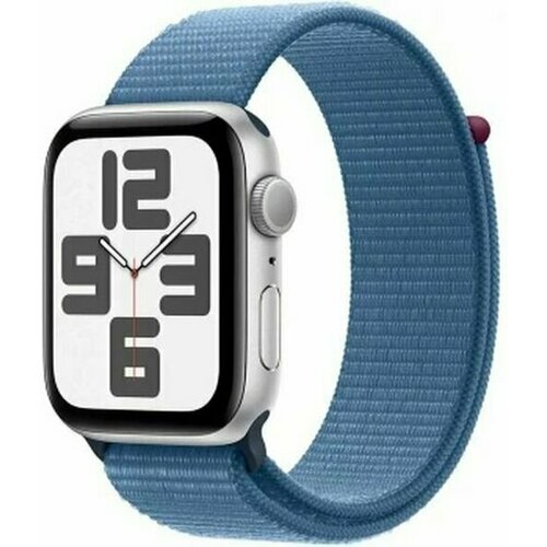 Умные часы Apple Watch Series SE 2023 Gen 2 44 мм Aluminium Case SilverWinter Blue Sport Loop 36399₽