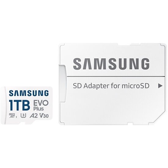 Карта памяти Samsung micro SDXC 1Tb EVO Plus UHS-I U3 V30 A2 + ADP 160 Mb/s — фото 1