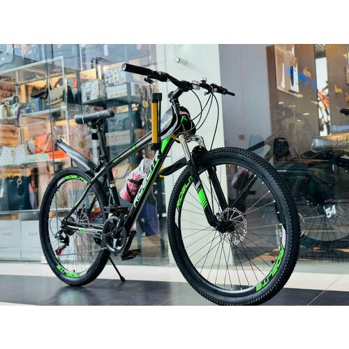 Горный велосипед RIDELITE городской 26 дюймов взрослый мужской и женский для прогулки скоростной спортивный велик для подростков черныйзеленый 31990₽