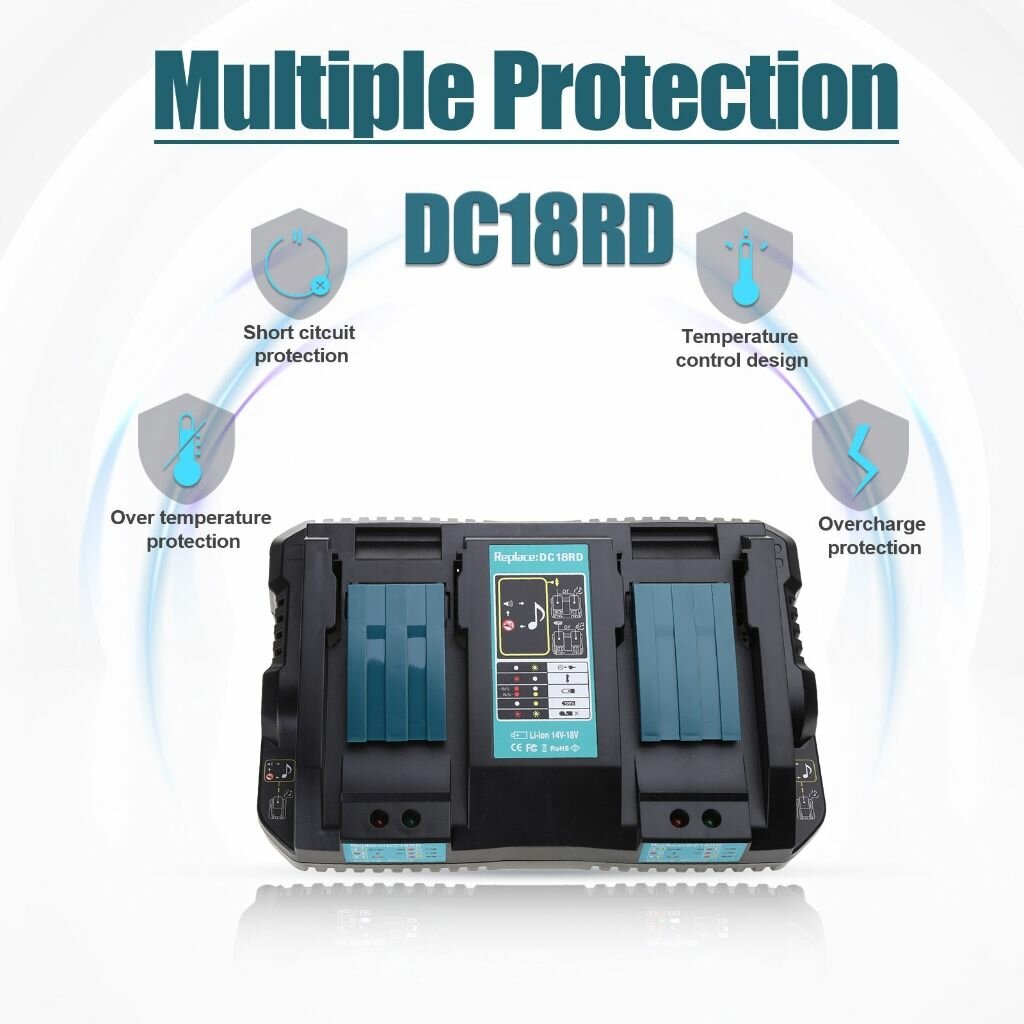 Зарядное устройство для батарей Makita DC18RD 6A — фото 1