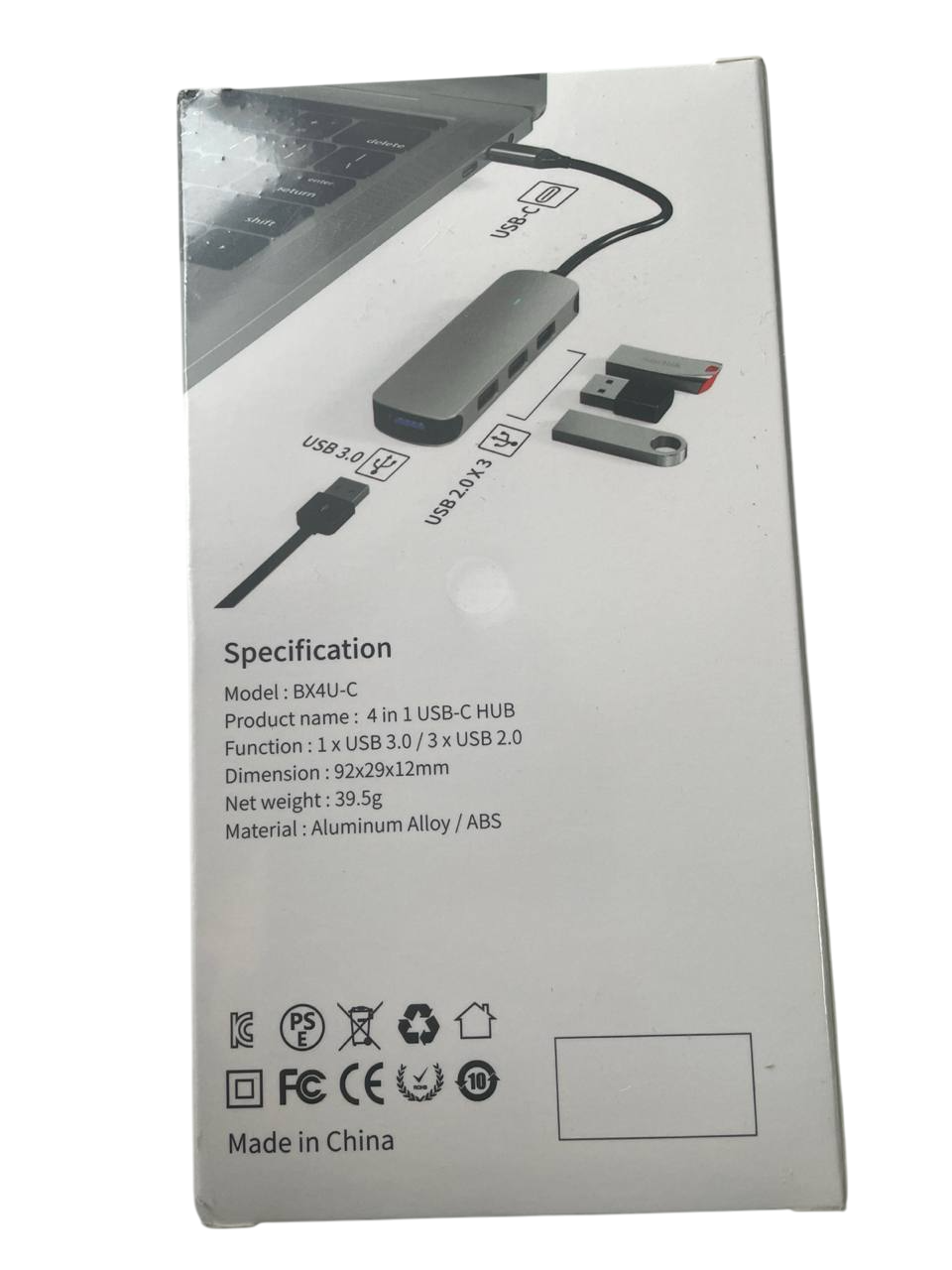 Док станция USB type C 4-в-1 для ноутбука (порт репликатор, концентратор) — фото 1